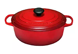 Le Creuset Signature Enameled Cast-Iron 1-Quart Oval (Dutch) French Oven, Cerise (Cherry Red)