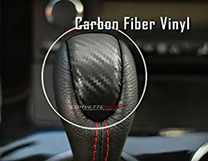C6 Corvette Automatic Shift Knob Cap Overlay Decal Glossy Carbon Fiber Textured