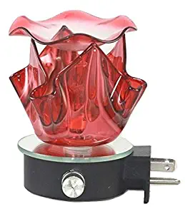Electric oil warmer diffuser tart burner for fragrance scented perfume aroma oils and wax melts aromatherapy & air freshener (Red)