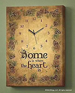 Wild Wings Home is Where The Heart is Canvas Clock by Persis Clayton Weirs