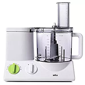 Braun FP3020 12 Cup Food Processor Ultra Quiet Powerful motor, includes 7 Attachment Blades + Chopper and Citrus Juicer , Made in Europe with German Engineering