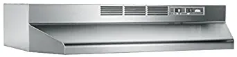 Broan 414204 Ductless Range Hood Insert with Light, Exhaust Fan for Under Cabinet, Stainless Steel, 42"