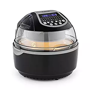 KLARSTEIN VitAir Turbo Hot Air Fryer Smart WIFI • Reduced-Fat Frying, Baking, Grilling and Roasting • 10.5 qt Cooking Chamber • 1400 Watts Halogen Infrared Heating Element Up to 450 F • Black
