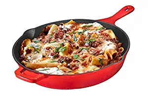 Cast Iron Skillet, Non-Stick,12 inch Frying Pan Skillet Pan For Stove top, Oven Use & Outdoor Camping with Pour Spouts, Even Heat Distribution (Enameled)