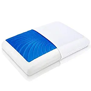 ViscoSoft Hypoallergenic Standard Memory Foam Arctic Gel Pillow with Cooling Gel and Removable Cover
