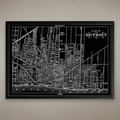 Detroit Map Print, Home or office Decor
