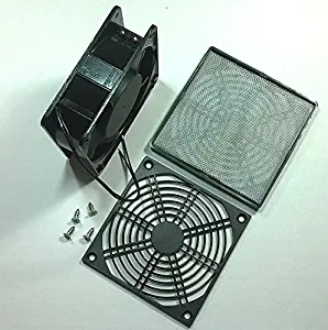 115Vac 12038 Axial Computer Cooling Fan 4.72" x 4.72" 85CFM Ball Bearing Metal Case with 4 Stainless Steel Screw