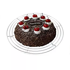 Stainless Steel Wire Cooling Rack Round Baking Tray For Cake Cookie Tarts Ovan Bread Pie Muffin Biscuits Cupcake,Kitchen Cooling Grid Holder Stand (Dia.12.6 Inch)