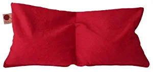 Hot Cherry Pit Pillow Double Square (Red Denim, Natural-Dyed Minimal Package/Twine) Natural Moist Heat Relieves Muscle Pain, Tension Relief, Headaches, Arthritis, Hot/Cold Therapy, Microwavable