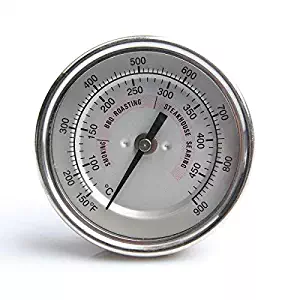 BBQ Grill Temperature Gauge Waterproof Large Face for Kamado Joe Barbecue Charcoal Grill Stainless Steel 150-900°F Cooking Thermometer for Oven Wood Stove Accessories Tool Set Up Easy (White)