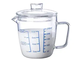 Measuring Cups,Clear Shot Glass Liquid With Scale Graduated Water Mugs with Handle Microwave Breakfast Milk Cup (1, 1-Piece 8 Ounce/250ML)