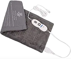 XL Heating Pad 12"X24" Moist or Dry Heat Therapy for Back Neck Shoulder Pain Relief and Muscle Cramps. 2 Hour Auto Shut-Off for Piece of Mind - Machine Washable Micro-Plush Fabric Gray