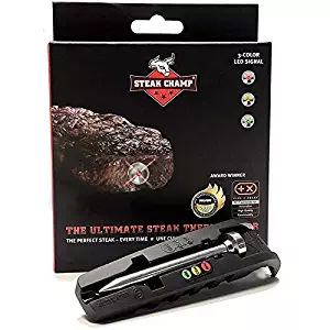 SteakChamp - The Ultimate Steak Thermometer 3rd Gen, 3 Color (Black)