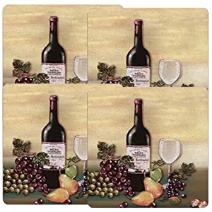 Reston Lloyd Square Gas Stove Burner Covers, Set of 4, Wine and Vines Pattern
