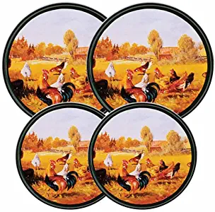 Reston Lloyd Electric Stove Burner Covers, Set of 4, Rooster Pattern