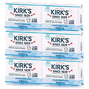 Kirk's Original Coco Castile Bar Soap Original Fresh Scent 4 Ounces (6 Pack)