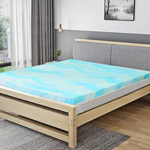 POLAR SLEEP Mattress Topper King, 3 Inch Gel Swirl Memory Foam Mattress Topper with Ventilated Design CertiPUR-US Certified - King