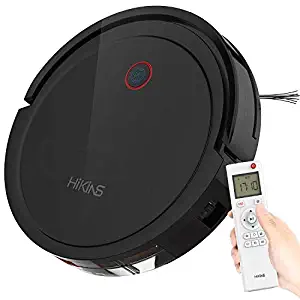 HiKiNS Robotic Vacuum Cleaner 1800Pa Powerful 4400MAH 120mins Long Lasting, Intelligent Algorithm Control Anti-Collision and Drop Sensor Protection Automatic Charging Robot Vacuum for All Floors