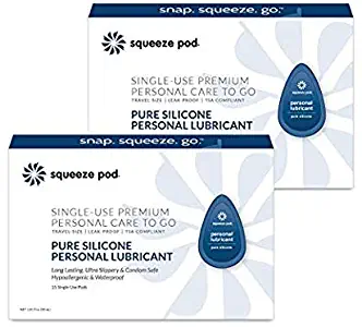 Squeeze Pod Pure Silicone Personal Lubricant – 30 Single-Use Pods - Leakproof, Discreet, Portable & TSA Travel Size. Ultra-Slippery Lube for Men, Women, Couples. Long Lasting, Waterproof SPL7