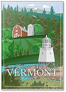 Vermont USA Travel Illustration Fridge Magnet