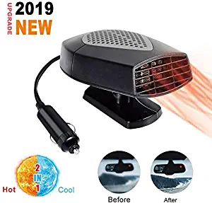 Windshield Car Heater,Auto Heater Fan Portable Car Defroster Defogger 12V 150W Auto Ceramic Heater Fan 2 in 1 Heating Cooling Function Plug in Cig Lighter