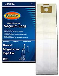 EnviroCare Replacement Vacuum Bags for Oreck Magnesium Type LW Uprights 8 Pack