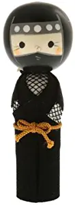 Usaburo Japanese Kokeshi Doll: Kawai Ninja/Black #590-344