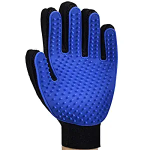 Pet Grooming Glove, Gentle Deshedding Brush Glove Furniture Pet Hair Remover Mitt with Breathable Mesh, Massage Tool with Enhanced Five Finger Design for Dogs and Cats(Left Hand Glove)