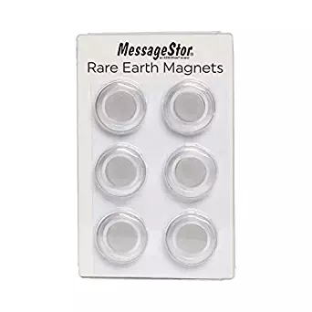 ECR4Kids Round Magnets for Dry Erase Board, Glass Board, Bulletin Board, Refrigerator - Rare Earth Neodymium Magnet, Clear (6 Pack)