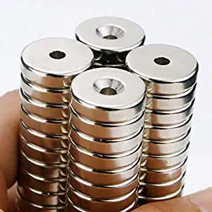 10Pieces D18mm x H4mm,5mm hole, countersunk disc small multi-function refrigerator magnet refrigerator, science, crafts, engineering science, educational magnetic kit (18x4x5mm)