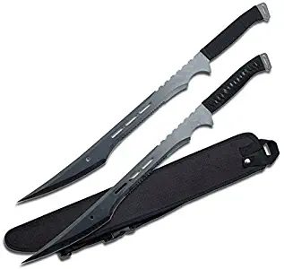 Snake Eye Tactical Black Fantasy Double Ninja Swords with Sheath