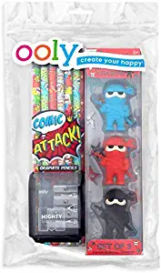 Ooly Happy Pack, Graphite Pencils + Sharpener + Erasers - Comic Attack