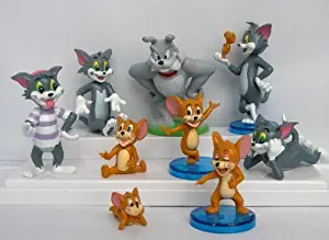 Tom and Jerry 9 Piece Play Set with 9 Tom, Jerry, and Spike Figures