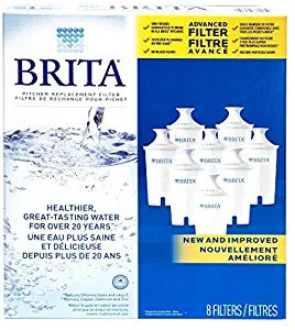 Brita Water Filter Pitcher Advanced Replacement Filters, 8 Count