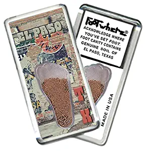 El Paso"FootWhere" Souvenir Fridge Magnet. Made In USA (EP203 - Wall)