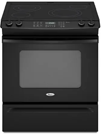 Whirlpool GY399LXUB Gold 30" Black Electric Slide-In Smoothtop Range - Convection