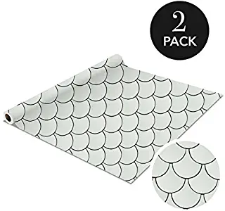 Simplify 2 Pack Self-Adhesive Shelf Liner Contact Paper, Cut to Fit Grid, Peel & Stick, Removable, Decorative Wall Covering, Drawers, Shelves, Cabinets & DIY, 30 Square Feet, Mermaid Ivory