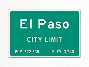 El Paso City Limit Sign Souvenir Fridge Magnet