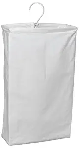 Household Essentials 148 Hanging Cotton Canvas Laundry Hamper Bag | White