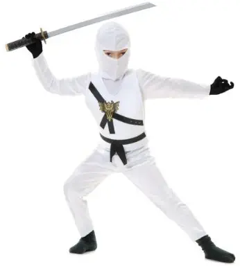 Big Boys' White Ninja Costume X-Small (4-6)