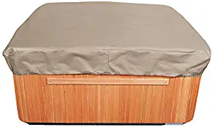 Budge P9A17PM1 English Garden Square Hot Tub Cover Heavy Duty and Waterproof, Large, Tan Tweed