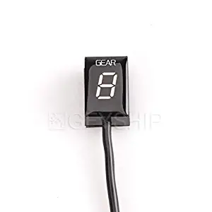 GFYSHIP for Kawasaki Ninja 125 2019 Z125 2012 2013 2014 2015 2016 Z125 NINJA125 Motorcycle IP65 Waterproof 1-6 Level Gear Indicator Digital Gear Meter (RED)