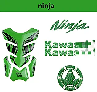 Motorcycle modified 3D fuel tank decorative sticker fish bone decal for Kawasaki Z250SL Ninja 250/300 EX300R (GREEN)