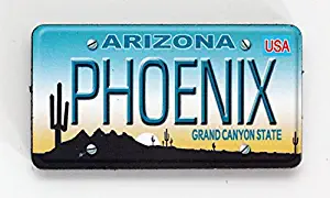 Phoenix Arizona License Plate Wood Fridge Magnet 3" x 1.5"