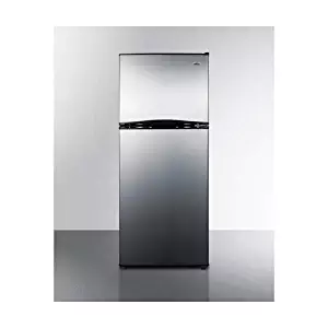 Summit FF1387SSIM 24" Apartment-Size Top Freezer Refrigerator with 11.5 cu. ft. Capacity Frost-Free Operation Ice Maker Adjustable Glass Shelves and Touch Control Thermostat in Stainless