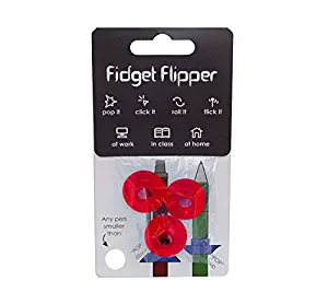 Fidget Flipper Pencil Grip: The Newest and Most Versatile Fidget Gadget. Turn Any Pen or Pencil Into a Tool That Boosts Concentration, Improves Focus, and Encourages Stress Relief (Ruby Red)