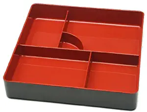 Kotobuki Lacquer Japanese Bento Box with Five Divided Compartments