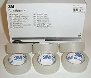 3M BLENDERM 1/2"x5Yd Clear Surgical Plastic/RC Airplane Hinge Tape 6-Pack 1525-0 LF Waterproof Hypoallergenic USA