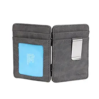 Epoint Men's Fashion Multicolored Solid Leather Mens Magic Wallet and Credit/ID Case