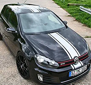 Racing Stripes Vinyl Sticker Car Hood, Truck, Trunk Decals (Black)